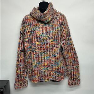 Strut & Bolt Multicolor Knit sweater,  gold thread NWOT chunky large